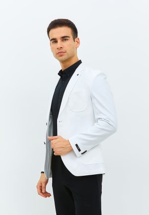Jobb Edmond-T2 Blazer Pria Slim Fit Putih