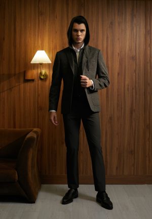 Jobb Darden-T2 Hybird Blazer Pria Slim Fit Dark Grey
