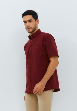 Jobb Minneapolis Kemeja Pria Lengan Pendek Regular Fit Maroon