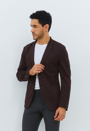 Jobb Scotio-T2 Blazer Pria Slim Fit Wine