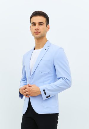 Jobb Edmond-T2 Blazer Pria Slim Fit Light Blue