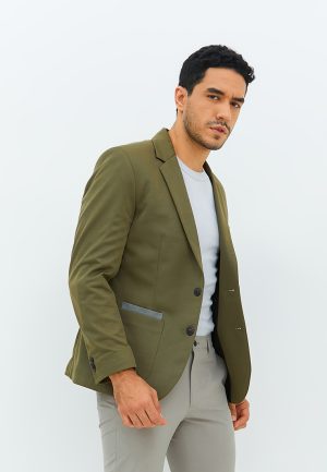 Jobb Julio-T2 Blazer Pria Slim Fit Olive