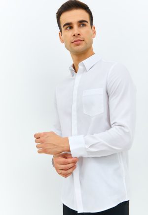 Jobb Keesey Kemeja Pria Lengan Panjang Slim Fit Putih