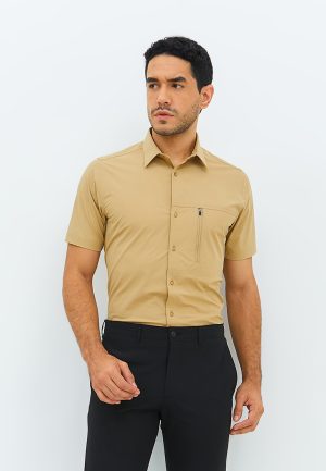 Jobb Rockton Kemeja Pria Lengan Pendek Slim Fit Khaki