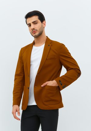 Jobb Hofland-T2 Jas Pria Slim Fit Mustard