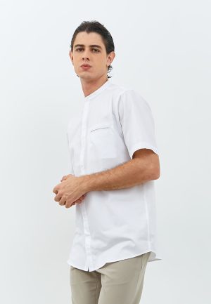 Jobb Rizal Baju Koko Pria Lengan Pendek Regular Fit Putih
