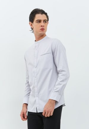 Jobb Shayan Koko Pria Lengan Panjang Slim Fit Light Grey