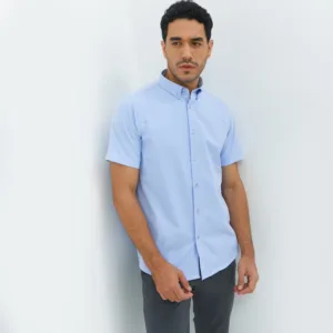Jobb Elton Kemeja Pria Lengan Pendek Slim Fit Biru