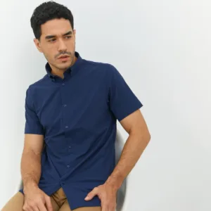 Jobb Elton Kemeja Pria Lengan Pendek Slim Fit Navy