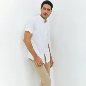 Jobb Elton Kemeja Pria Lengan Pendek Slim Fit Putih