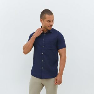 Jobb Fulton Kemeja Pria Lengan Pendek Slim Fit Navy