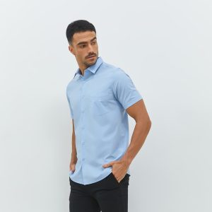 Jobb Hingham Kemeja Pria Lengan Pendek Slim Fit Light Blue