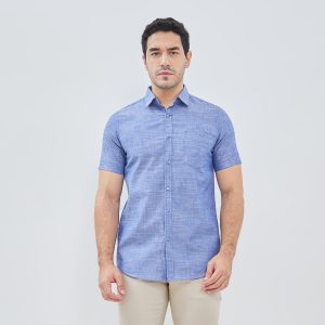 Jobb Comino Kemeja Pria Lengan Pendek Slim Fit Medium Blue