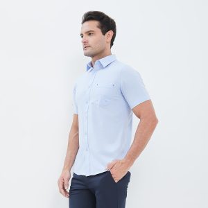 Jobb Active Firefox Kemeja Pria Lengan Pendek Slim Fit Biru